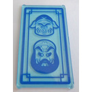 LEGO Transparent Light Blue Glass for Window 1 x 4 x 6 with Two Blue Faces Sticker (6202)