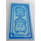 LEGO Transparent Light Blue Glass for Window 1 x 4 x 6 with Two Women Blue Faces Sticker (6202)