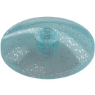 LEGO Transparent Light Blue Glitter Dish 4 x 4 (Open Stud) (35394)