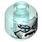 LEGO Transparent Light Blue Ice Emperor Minifigure Head (Recessed Solid Stud) (3626 / 52893)