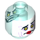 LEGO Transparent Light Blue Jestro Minifigure Head (Recessed Solid Stud) (3626 / 28827)