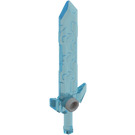 LEGO Transparent Light Blue Nexo Knights Sword with Medium Stone Gray (24108)