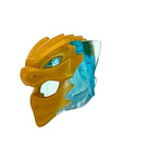 LEGO Transparant lichtblauw Ninjago Helm met Flames en Gold Draak Gezicht (79899)