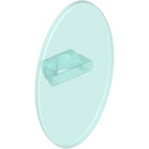 LEGO Transparant Lichtblauw Oval Schild (30947 / 92747)
