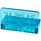 LEGO Transparent Light Blue Panel 1 x 2 x 1 with Head-Up Display (HUD) Sticker with Rounded Corners (4865)