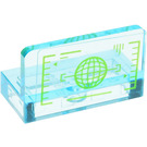 LEGO Transparent Light Blue Panel 1 x 2 x 1 with HUD Sticker with Rounded Corners (4865)