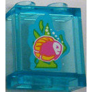 LEGO Transparent Light Blue Panel 1 x 2 x 2 with Fish and Seaweed Sticker with Side Supports, Hollow Studs (6268)