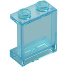 LEGO Transparentes Hellblau Paneel 1 x 2 x 2 mit Seitenstützen, Hohlnoppen (35378 / 87552)