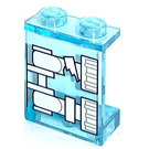 LEGO Bleu clair transparent Panneau 1 x 2 x 2 avec blanc Minifigure Squelette Jambes avec Broken Knee X-Ray Modèle sans supports latéraux, tenons creux (4864)
