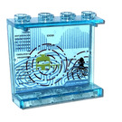 LEGO Transparent Light Blue Panel 1 x 4 x 3 with Current Sonar and Octopus Sticker without Side Supports, Hollow Studs (4215 / 30007)