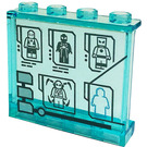 LEGO Transparent Light Blue Panel 1 x 4 x 3 with Displays, Spider-man Suits Sticker with Side Supports, Hollow Studs (35323)
