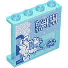 LEGO Transparent Light Blue Panel 1 x 4 x 3 with Dragon of The East Sign Sticker with Side Supports, Hollow Studs (35323)