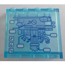 LEGO Bleu clair transparent Panneau 1 x 4 x 3 avec Drawing of the City of Lanterns Autocollant avec supports latéraux, tenons creux (35323)