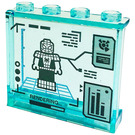 LEGO Transparant Lichtblauw Paneel 1 x 4 x 3 met Spiderman, 'RENDERING', Displays Sticker met zijsteunen, holle noppen (35323)