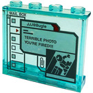 LEGO Transparant Lichtblauw Paneel 1 x 4 x 3 met 'TERRIBLE PHOTO YOU'RE FIRED!!!', Spider-man Sticker met zijsteunen, holle noppen (35323)