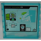 LEGO Transparent Light Blue Panel 1 x 6 x 5 with 'AGENT PHOENIX', 'SUSPECT', Map, Computer Screen and Keyboard Sticker (59349)