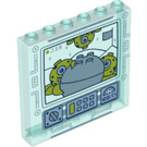 LEGO Bleu clair transparent Panneau 1 x 6 x 5 avec Aliens et Osciller (59349 / 78761)