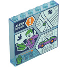 LEGO Transparente celeste Panel 1 x 6 x 5 con The Joker Map (59349)