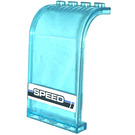 LEGO Bleu clair transparent Panneau 3 x 4 x 6 avec Haut incurvé avec Speed Autocollant (2571)