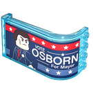 LEGO Transparent Light Blue Panel 3 x 4 x 6 with Curved Top with VOTE OSBORN For Mayor Sticker (2571)
