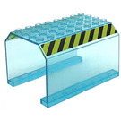 LEGO Transparant Lichtblauw Paneel 6 x 8 x 4 Fuselage met Hazard Strepen Sticker (42604)