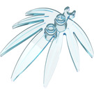 LEGO Transparent Light Blue Plant Leaves 6 x 5 Swordleaf with Clip (Open 'O' Clip) (10884 / 42949)