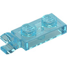 LEGO Transparent Light Blue Plate 1 x 2 with Horizontal Clip on End (42923 / 63868)