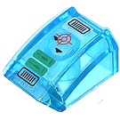 LEGO Transparent Light Blue Slope 1 x 2 x 2 Curved with Red Target Symbol and 2 Ufos Sticker (30602 / 47904)