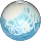 LEGO Transparent Light Blue Technic Bionicle Ball 16.5 mm with Marbled White (15365 / 54821)
