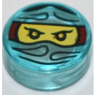 LEGO Transparent Light Blue Tile 1 x 1 Round with Ninjago Trapped Nya (35380)