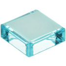 LEGO Transparent Light Blue Tile 1 x 1 with Gray Square with Groove (25360 / 31550)