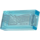 LEGO Transparent Light Blue Tile 1 x 2 with Computer Keyboard Sticker with Groove (3069)