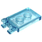 LEGO Transparentes Hellblau Fliese 2 x 3 mit Horizontal Clips (Dick geöffnete O-Clips) (30350 / 65886)