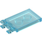 LEGO Bleu Clair Transparent Tuile 2 x 3 avec Horizontal Clips (Clips en «U») (30350)