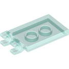 LEGO Transparant Lichtblauw Tegel 2 x 3 met Horizontaal Clips ('U'-clips) (30350)