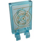 LEGO Transparant Lichtblauw Tegel 2 x 3 met Horizontaal Clips met 'Ultron Project' Sticker (Dikke open 'O'-clips) (30350)
