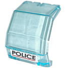 LEGO Transparent Light Blue Windscreen 4 x 4 x 3.6 Helicopter with 'POLICE' Sticker (2483)
