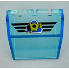 LEGO Transparant Lichtblauw Voorruit 4 x 4 x 3 met Scharnier met Zwart Lines en Submarine Sticker (2620)