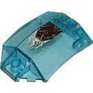 LEGO Transparent Light Blue Windscreen 6 x 8 x 2 Curved with Dark Brown and Silver Armor Plates and White Frost Sticker (40995)