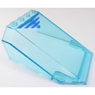 LEGO Transparent Light Blue Windscreen 6 x 8 x 3 Wedge with Blue and White Stripes Sticker (32086)