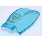 LEGO Transparent Light Blue Windscreen 8 x 4 x 2 with Handle with Gold Drawing of General Vangelis Sticker (23448)
