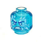 LEGO Transparent Light Blue Zane Crystalized Head (Recessed Solid Stud) (3626)