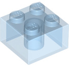 LEGO Transparant Middelblauw Steen 2 x 2 (3003 / 6223)