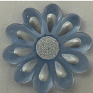 LEGO Transparent Medium Blue Clikit Daisy 2 x 2 with 10 Petals with Silver Center and Petal Highlights (45455 / 52694)