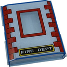 LEGO Bleu moyen transparent Panneau 2 x 8 x 8 avec Verticale Ridges avec rouge Bricks (30650)