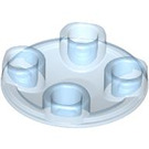 LEGO Transparent Medium Blue Plate 2 x 2 Round with Rounded Bottom (2654 / 28558)