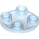 LEGO Transparent Medium Blue Plate 2 x 2 Round with Rounded Bottom (2654 / 28558)