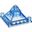 LEGO Transparentes Mittelblau Dach 6 x 6 x 3 mit Ecke Posts (30614 / 41630)