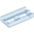 LEGO Transparent Medium Blue Tile 1 x 2 Grille (with Bottom Groove) (2412 / 30244)