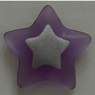 LEGO Transparent Medium Purple Clikits Star 2 x 2 with Pin with Silver Star (45462 / 48299)